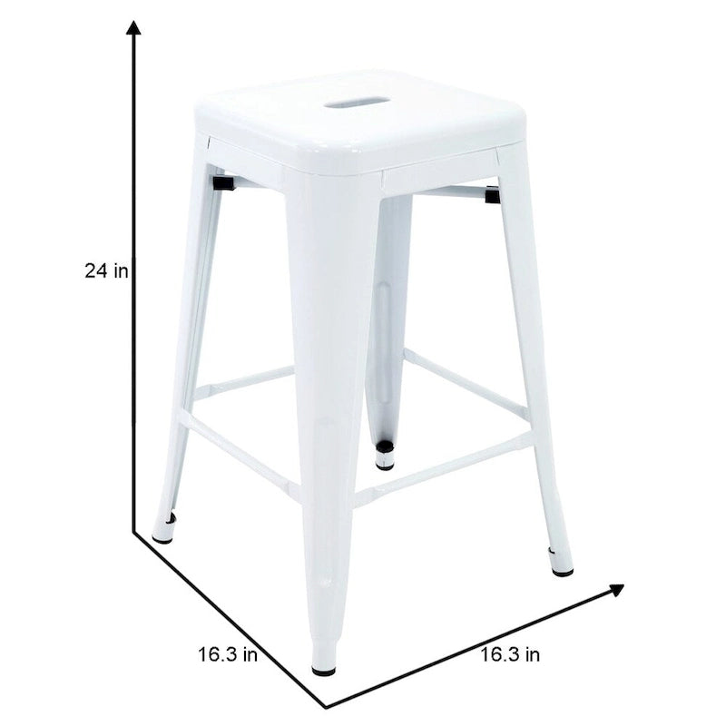 Tabouret de comptoir de terrasse en métal Athos Carbon Loft pour l'intérieur et l'extérieur (lot de 4)