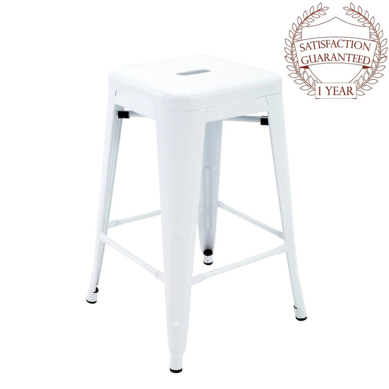 Tabouret de comptoir de terrasse en métal Athos Carbon Loft pour l'intérieur et l'extérieur (lot de 4)