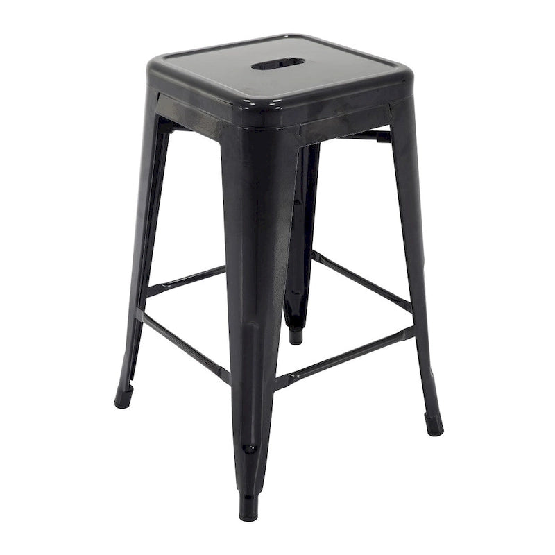 Tabouret de comptoir de terrasse en métal Athos Carbon Loft pour l'intérieur et l'extérieur (lot de 4)