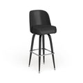 Lot de 2 tabourets de bar en métal avec siège baquet pivotant en vinyle et repose-pieds - 47P x 47L x 108H cm