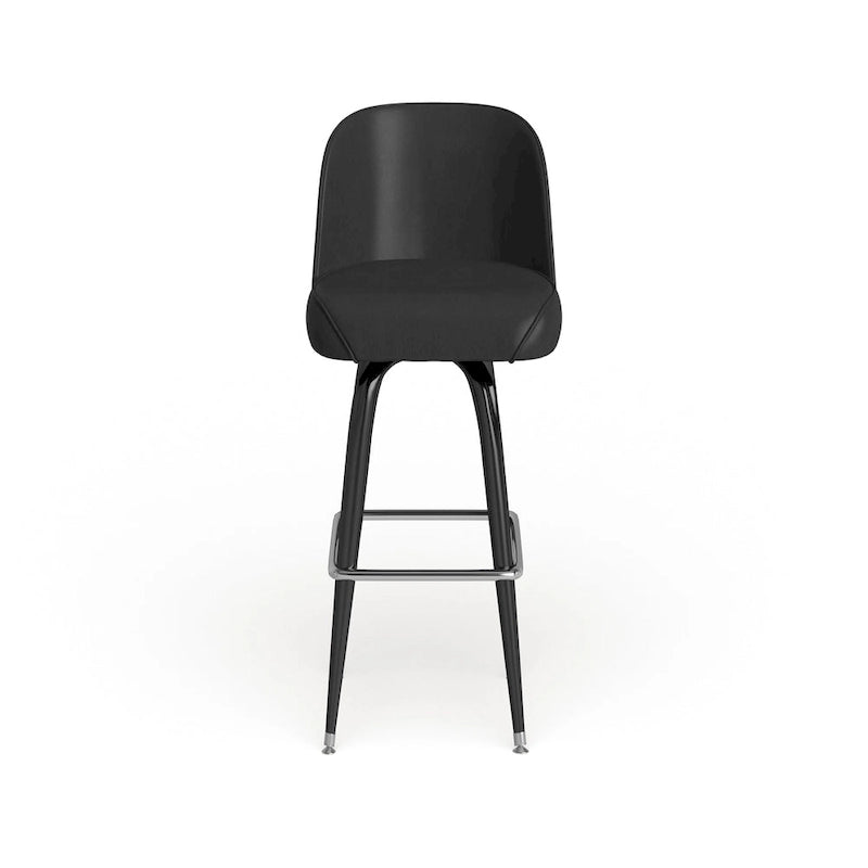 Lot de 2 tabourets de bar en métal avec siège baquet pivotant en vinyle et repose-pieds - 47P x 47L x 108H cm