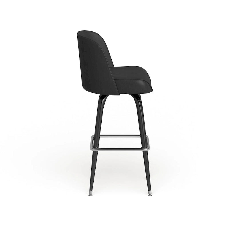 Lot de 2 tabourets de bar en métal avec siège baquet pivotant en vinyle et repose-pieds - 47P x 47L x 108H cm
