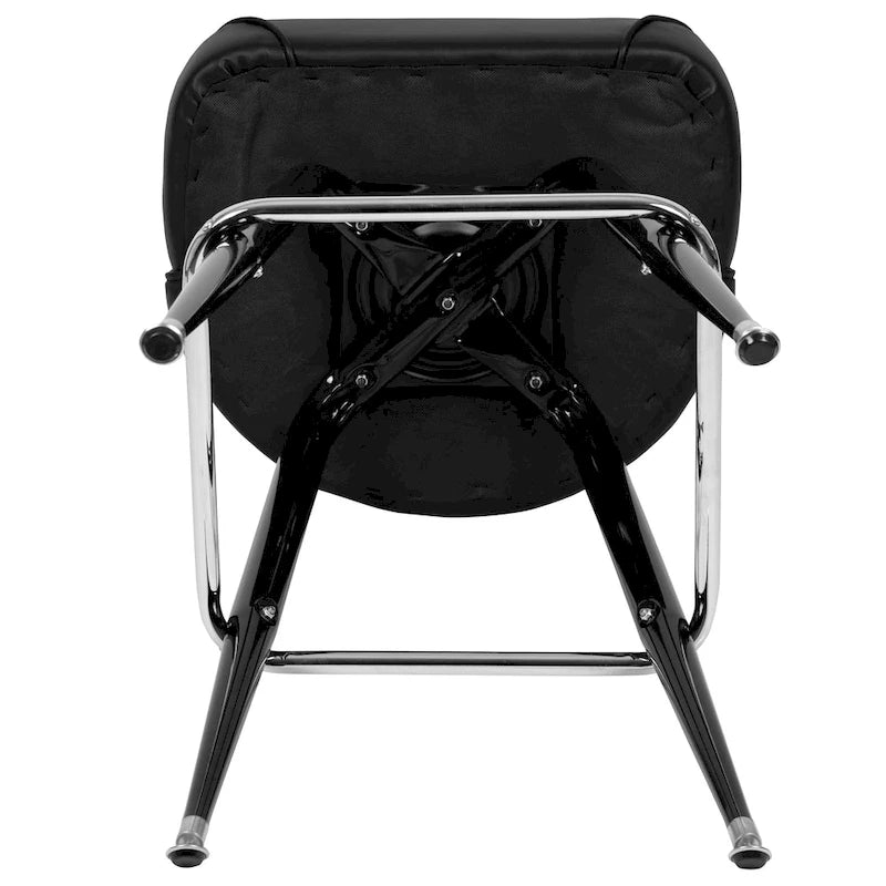 Lot de 2 tabourets de bar en métal avec siège baquet pivotant en vinyle et repose-pieds - 47P x 47L x 108H cm