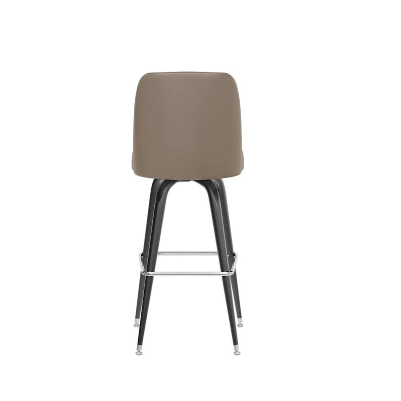 Lot de 2 tabourets de bar en métal avec siège baquet pivotant en vinyle et repose-pieds - 47P x 47L x 108H cm