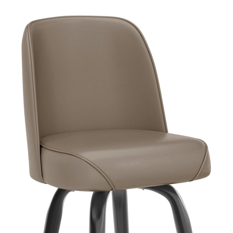 Lot de 2 tabourets de bar en métal avec siège baquet pivotant en vinyle et repose-pieds - 47P x 47L x 108H cm