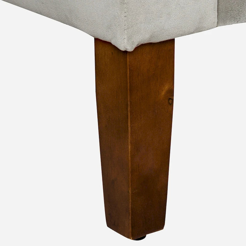 Banc de rangement façon causeuse en velours gris tourterelle Arum Copper Grove