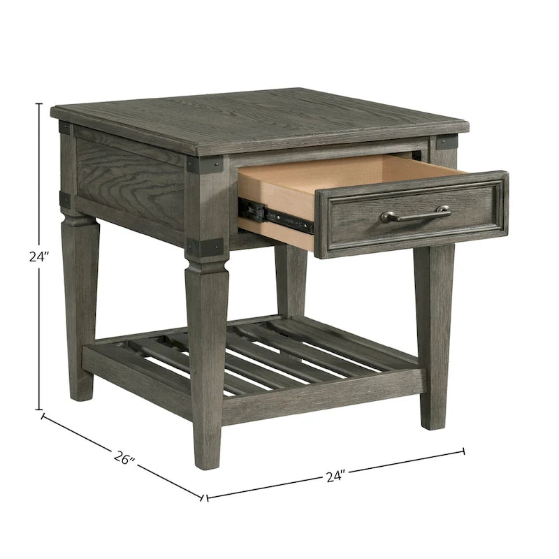 Table d'appoint Foundry en étain brossé