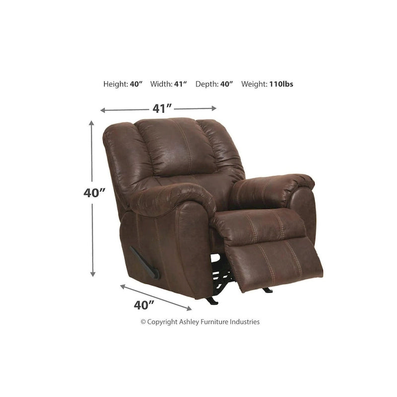 Fauteuil inclinable contemporain McGann coloris noyer