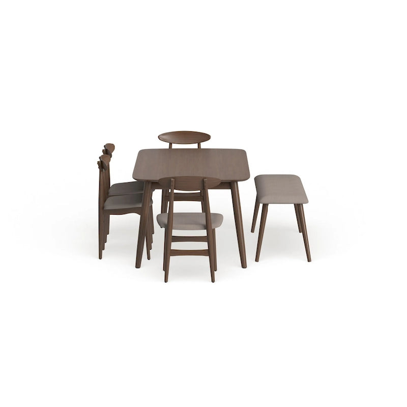 Ensemble de salle à manger moderne de 6 pièces en chêne moyen Carson Carrington Haapajarvi
