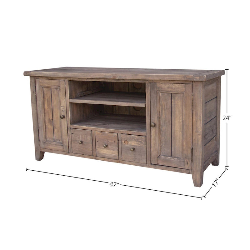Petit meuble TV de 47 po de largeur, brun clair