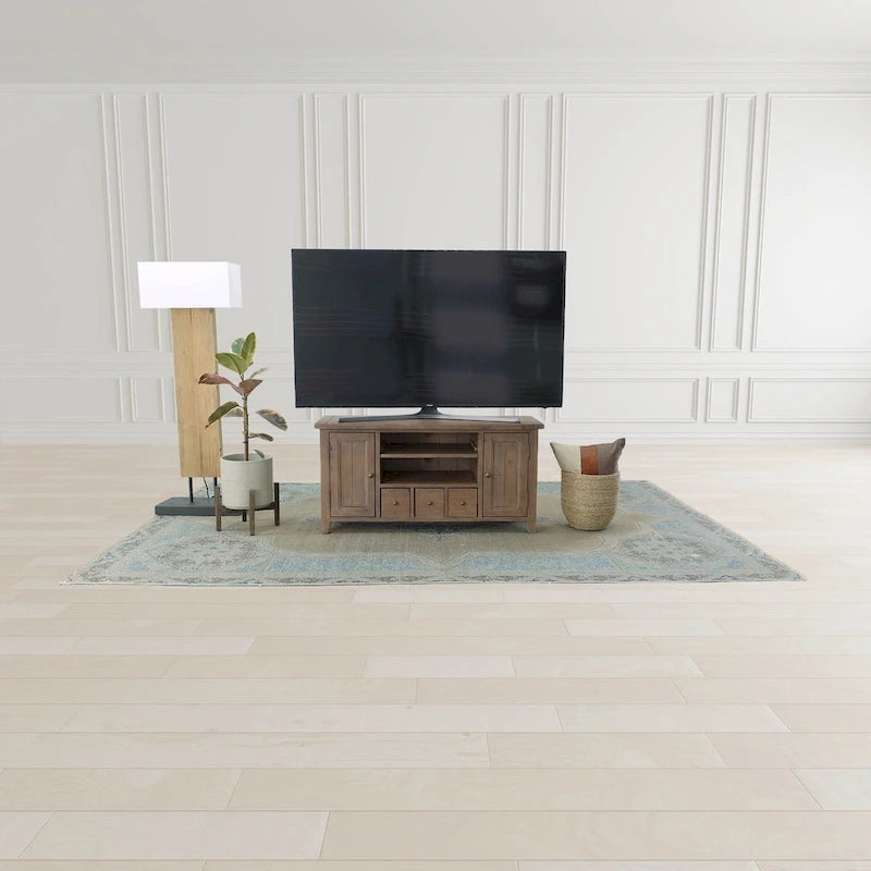 Petit meuble TV de 47 po de largeur, brun clair