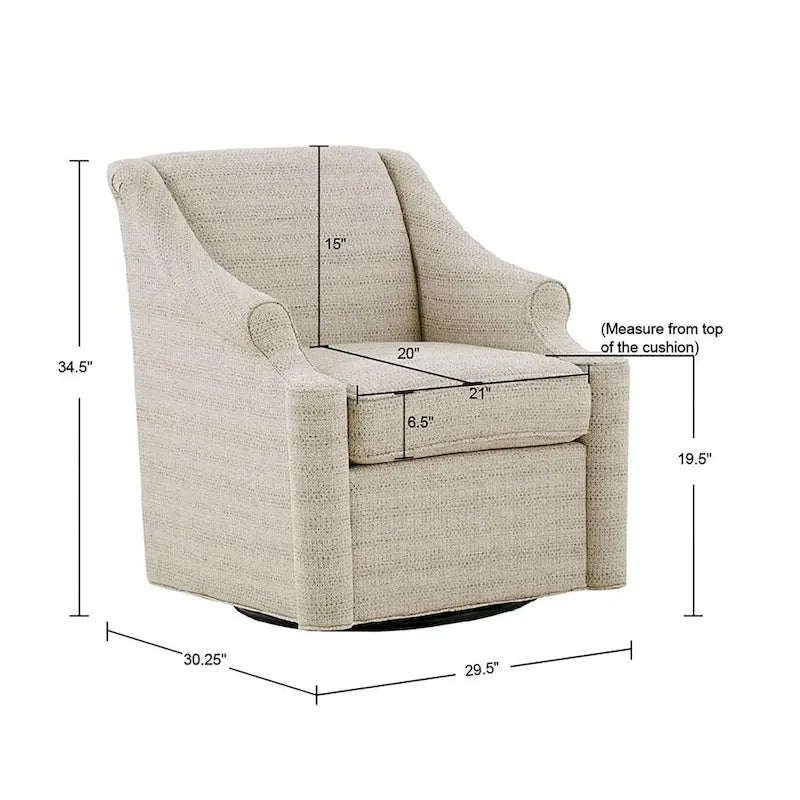 Fauteuil planeur pivotant à 360 degrés Madison Park Benton Tan