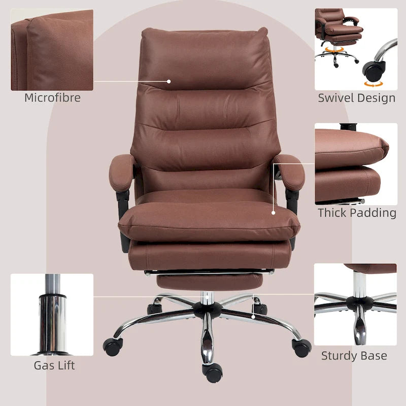 Fauteuil de bureau massant, chauffant et inclinable en microfibre Vinsetto avec vibrations