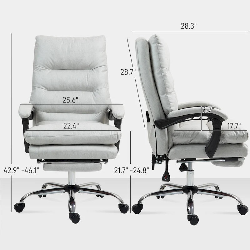 Fauteuil de bureau massant, chauffant et inclinable en microfibre Vinsetto avec vibrations