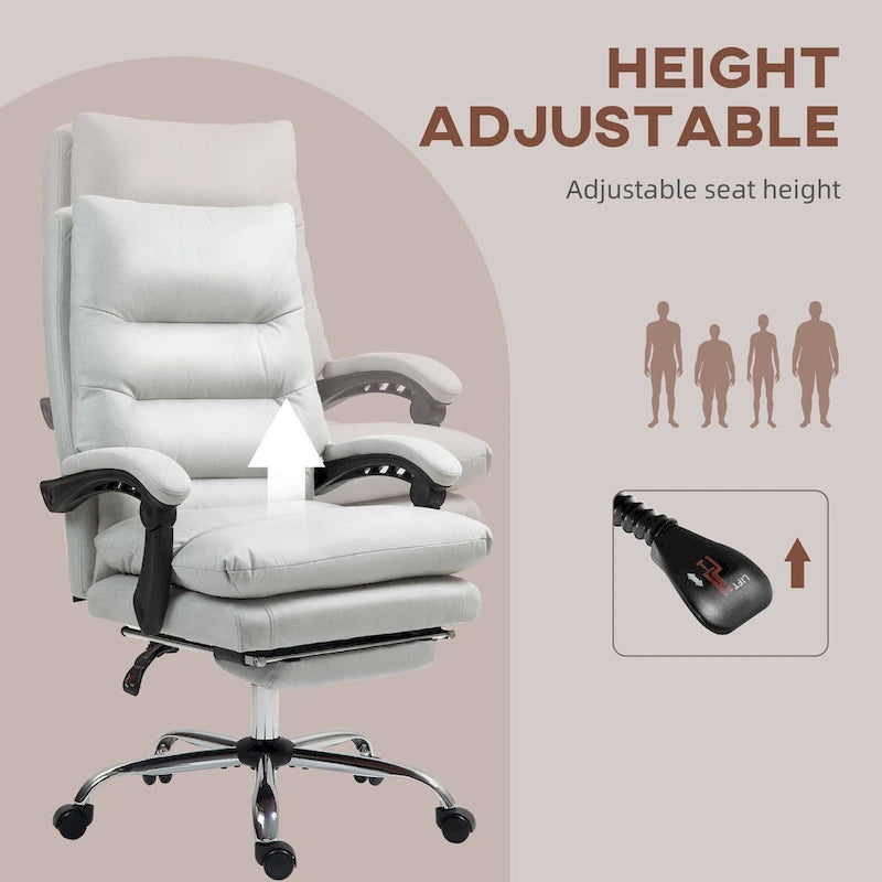 Fauteuil de bureau massant, chauffant et inclinable en microfibre Vinsetto avec vibrations