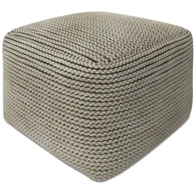 Pouf carré bohème Bayhill de WYNDENHALL, rembourrage en billes de polystyrène, crème