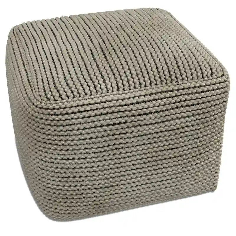 Pouf carré bohème Bayhill de WYNDENHALL, rembourrage en billes de polystyrène, crème