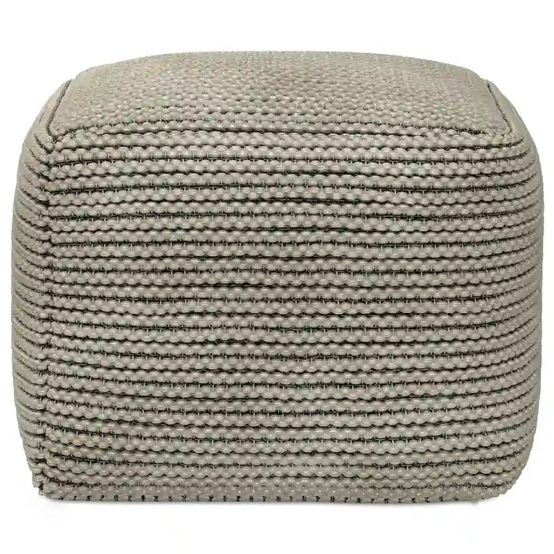 Pouf carré bohème Bayhill de WYNDENHALL, rembourrage en billes de polystyrène, crème