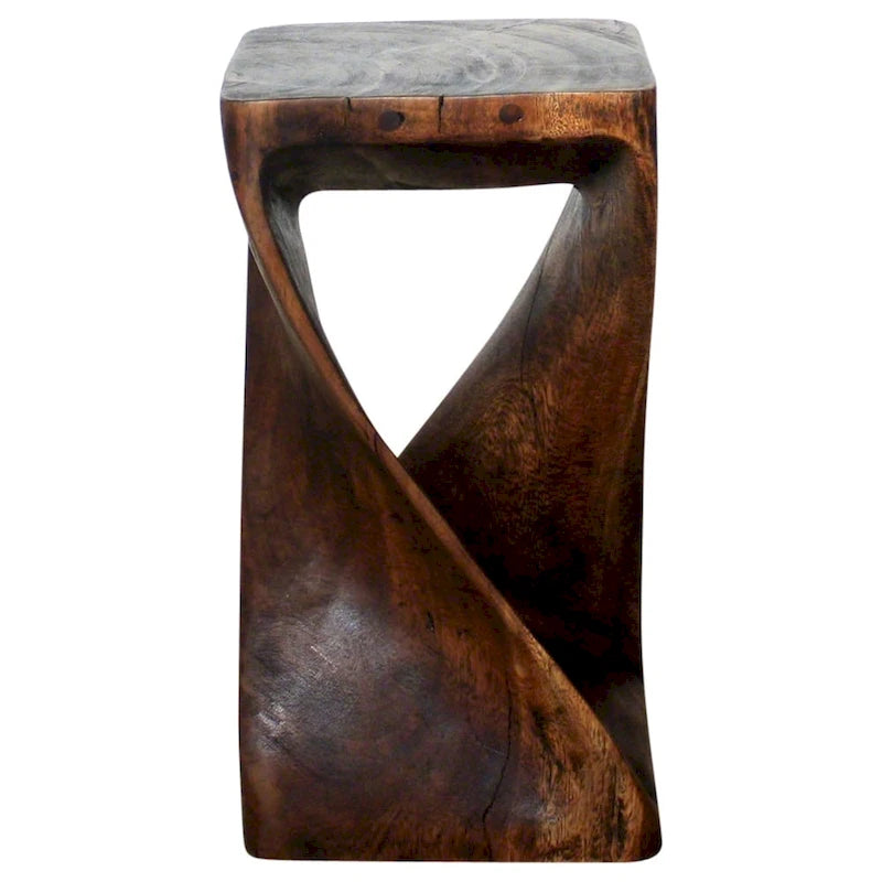 Tabouret tournant Haussmann Original en bois, 25,4 x 25,4 x 45,7 cm, huile moka - 10 x 10 x 18