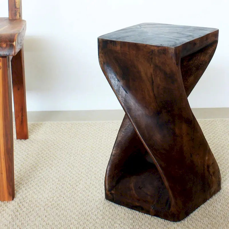 Tabouret tournant Haussmann Original en bois, 25,4 x 25,4 x 45,7 cm, huile moka - 10 x 10 x 18