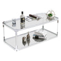 Tables basses chromées Table basse en verre avec étagère