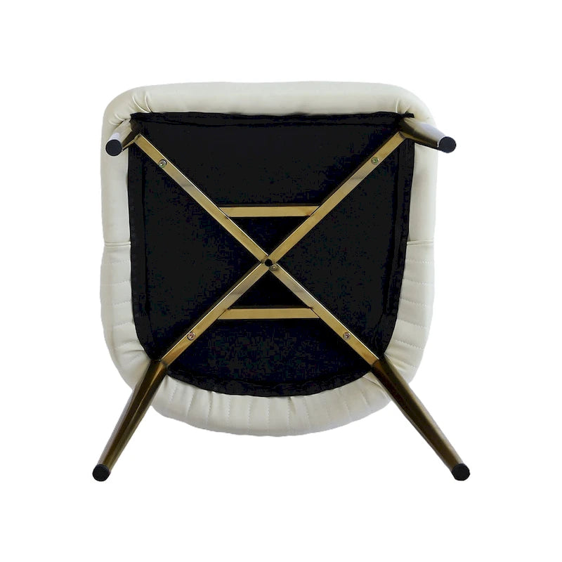 Chaises de salle à manger modernes en similicuir blanc crème (lot de 2) - S.O.