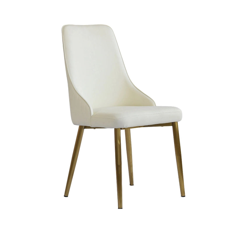 Chaises de salle à manger modernes en similicuir blanc crème (lot de 2) - S.O.