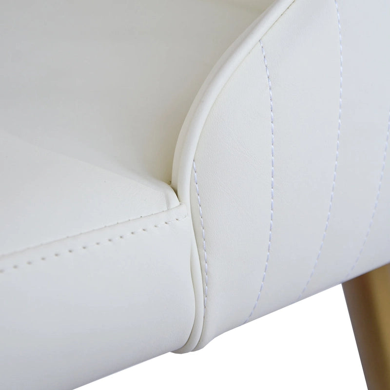 Chaises de salle à manger modernes en similicuir blanc crème (lot de 2) - S.O.