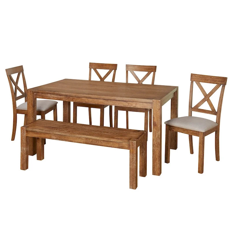 Ensemble de salle à manger Verdon 6 pièces Simple Living avec banc