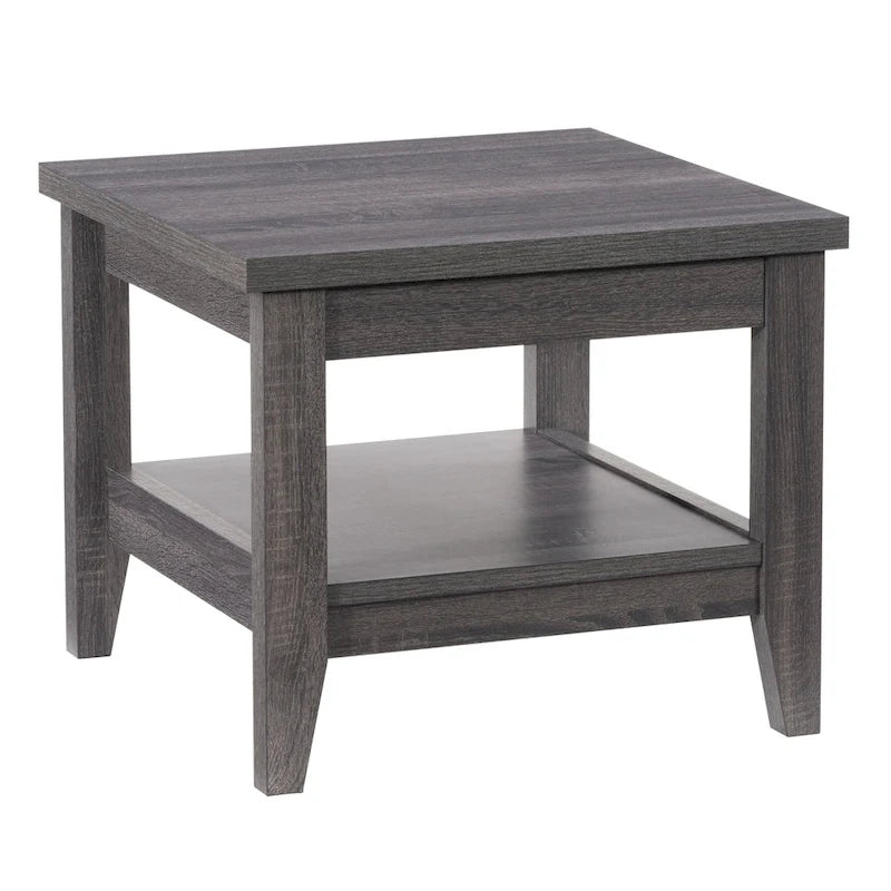 Table d'appoint Hollywood avec étagère, Gris foncé