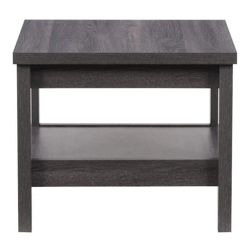 Table d'appoint Hollywood avec étagère, Gris foncé