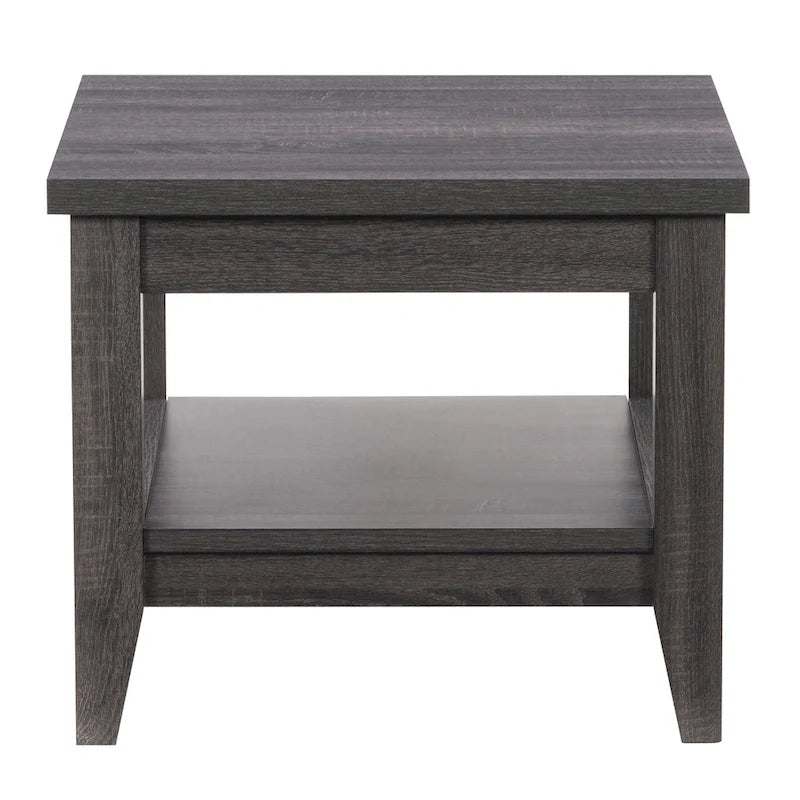 Table d'appoint Hollywood avec étagère, Gris foncé