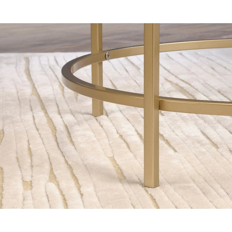 Table d'appoint ronde Int Lux or satiné