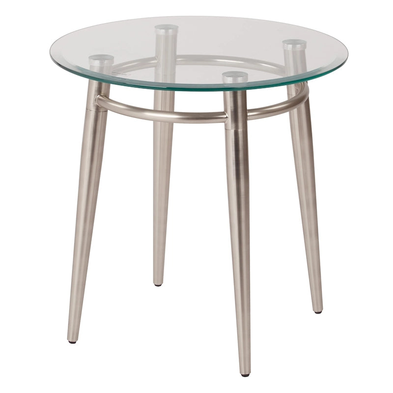 Table d'appoint en verre ronde Mid-Century Brooklyn