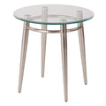 Table d'appoint en verre ronde Mid-Century Brooklyn