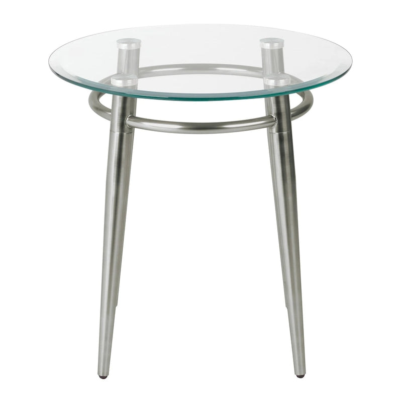 Table d'appoint en verre ronde Mid-Century Brooklyn
