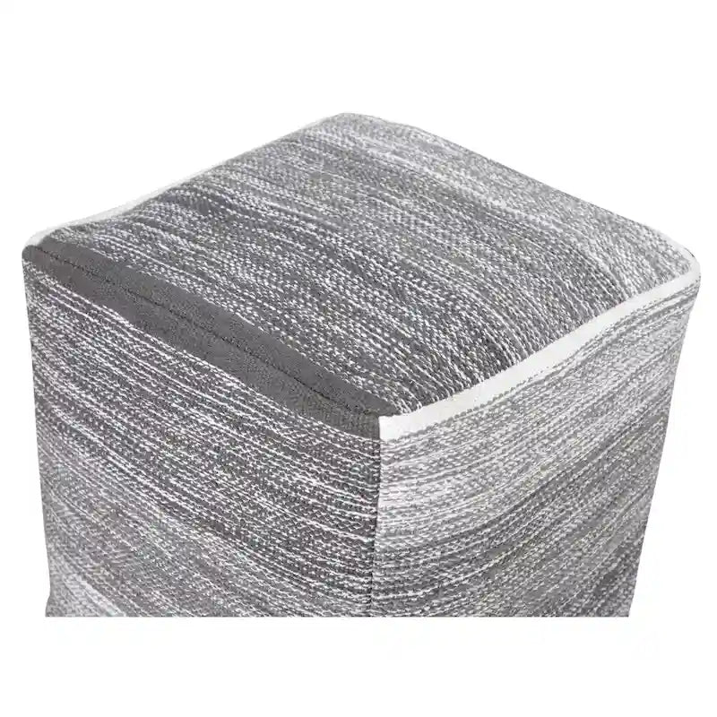 Pouf ottoman dégradé gris vieilli Sevita