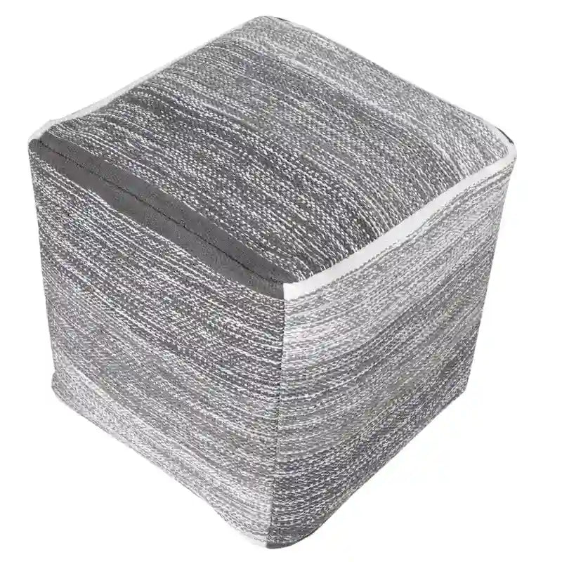 Pouf ottoman dégradé gris vieilli Sevita