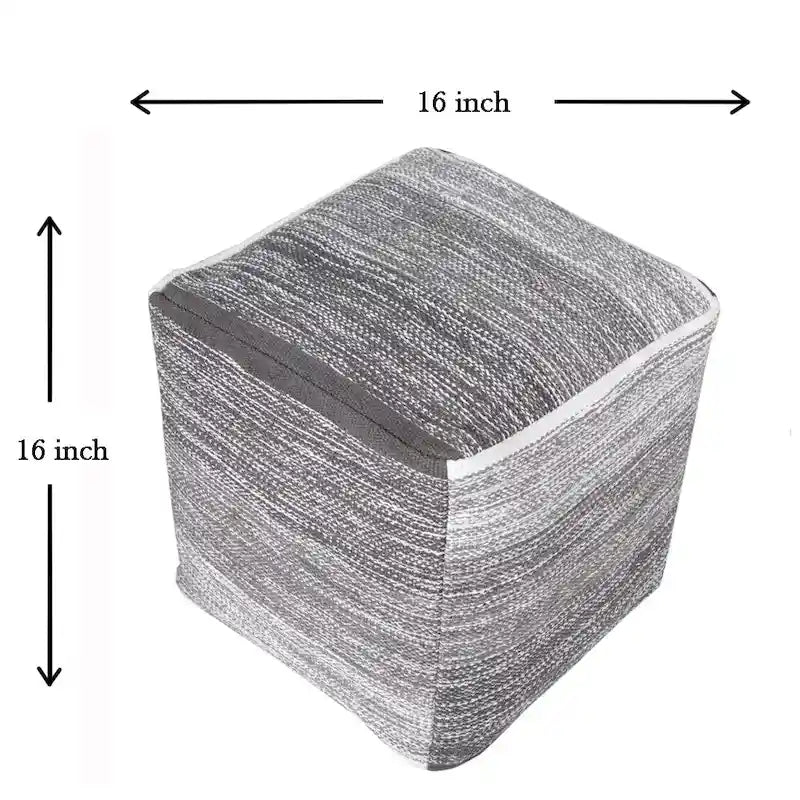 Pouf ottoman dégradé gris vieilli Sevita