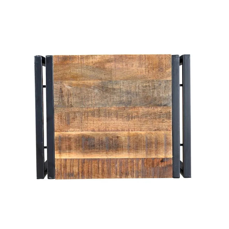 Table d'appoint en bois recyclé faite à la main (Inde) - 24 x 16 x 20
