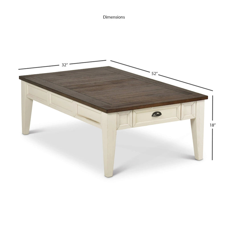 Table basse bicolore Cottonville de Steve Silver avec rangement