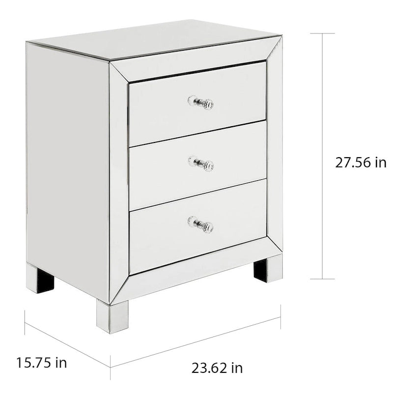 Table d'appoint à 3 tiroirs miroir Esmond par iNSPIRE Q Bold