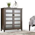 WYNDENHALL Portland Armoire de rangement de transition en BOIS MASSIF de 101,6 cm de large, couleur brun acajou - 101,6 cm L x 42,9 cm P x 111,8 cm H