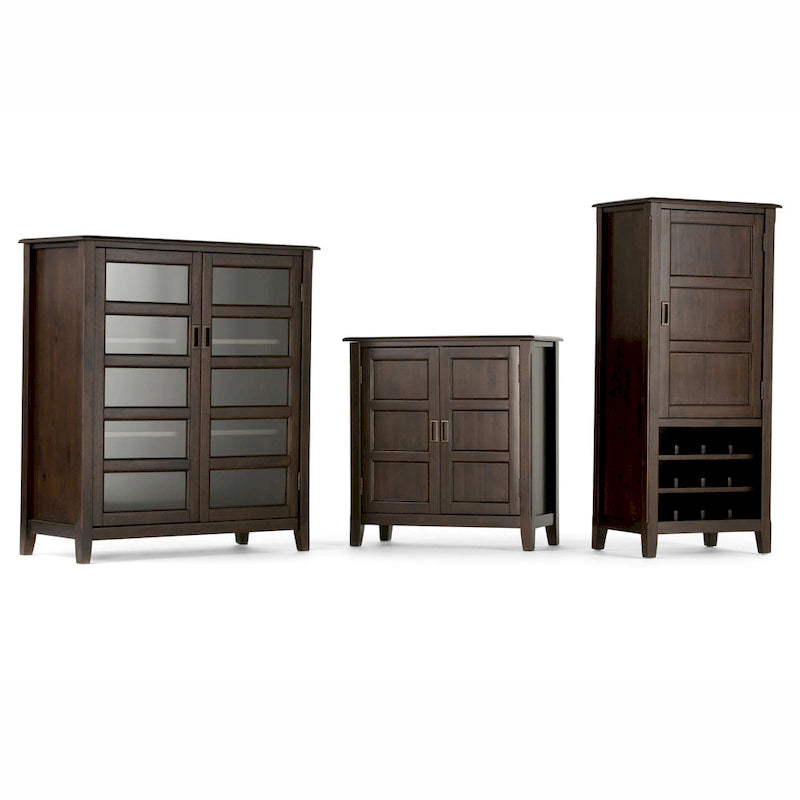 WYNDENHALL Portland Armoire de rangement de transition en BOIS MASSIF de 101,6 cm de large, couleur brun acajou - 101,6 cm L x 42,9 cm P x 111,8 cm H