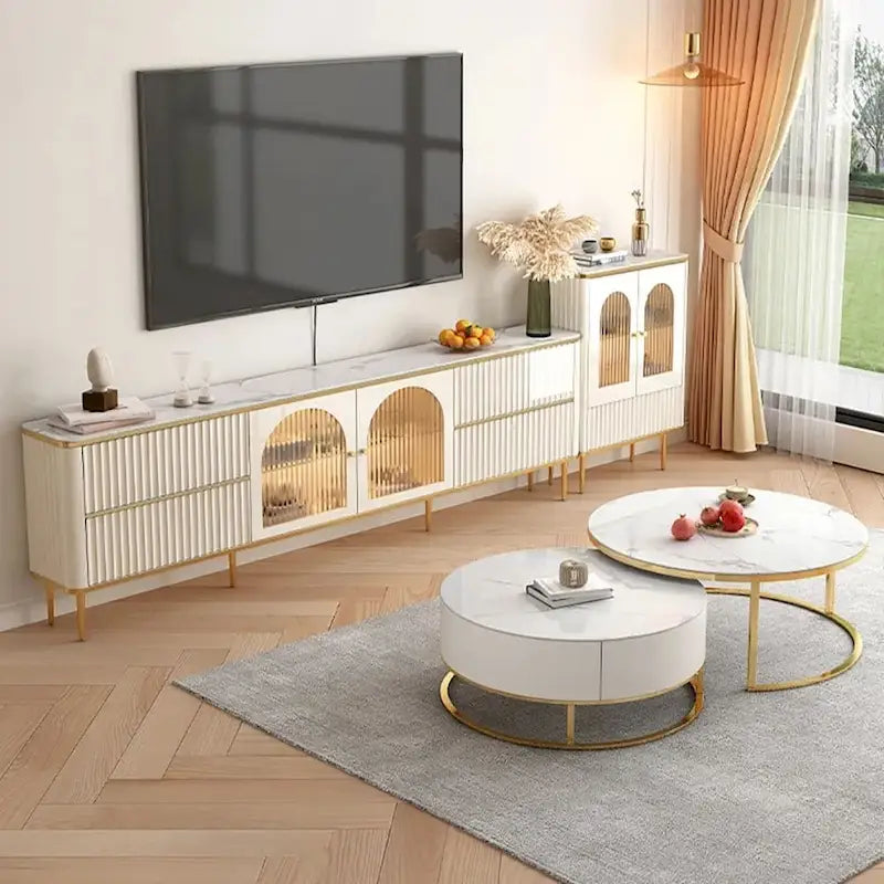 Meuble TV rectangulaire moderne de luxe léger JASIWAY
