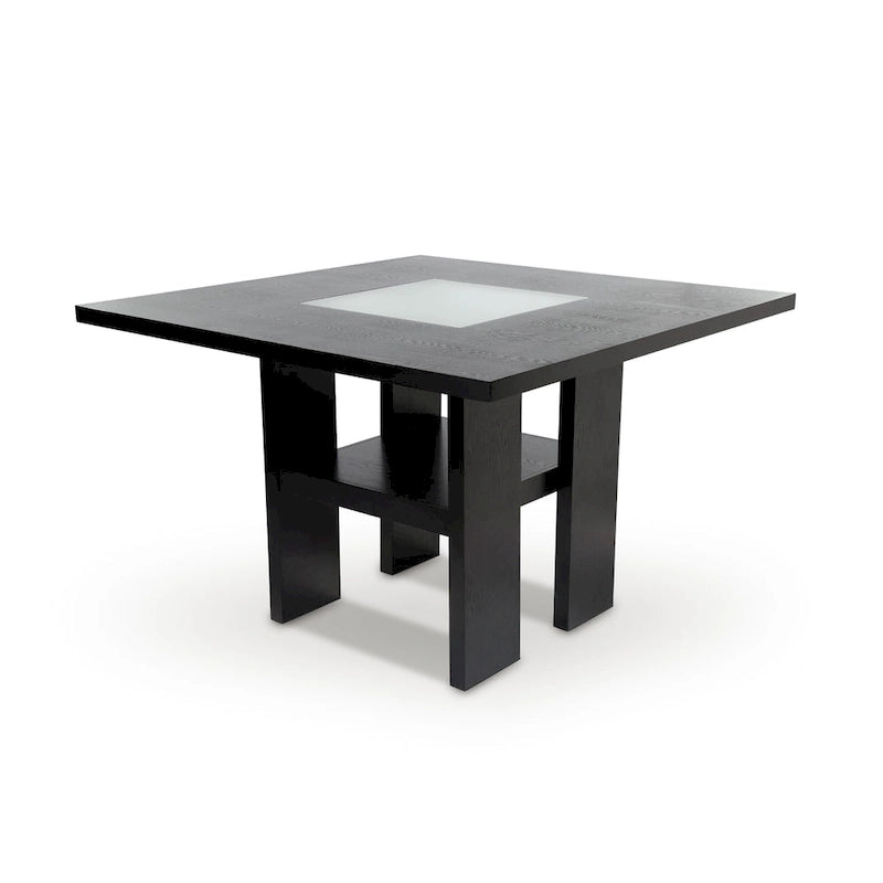 Ensemble de table à manger Blanton en bois massif noir contemporain 5 pièces à hauteur de comptoir avec LED de Furniture of America