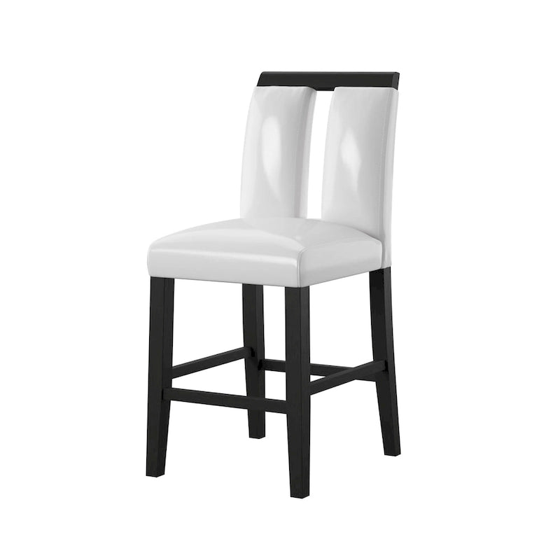 Ensemble de table à manger Blanton en bois massif noir contemporain 5 pièces à hauteur de comptoir avec LED de Furniture of America