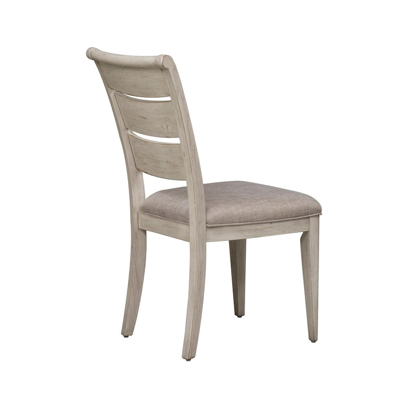 Table de salle à manger à tréteaux 5 pièces « Farmhouse Reimagined », blanc antique avec option châtaignier