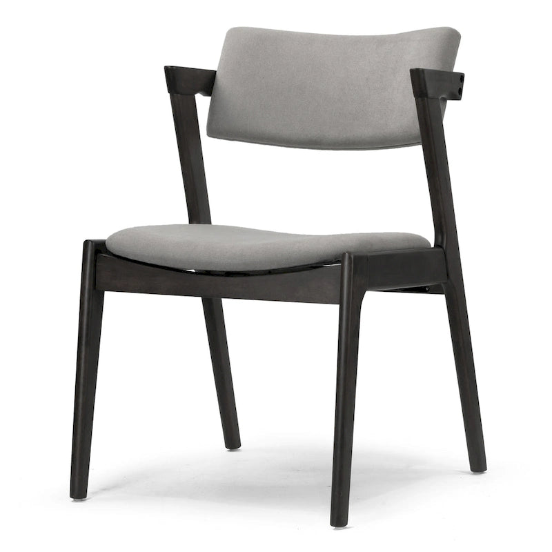 Lot de 2 fauteuils Auden rétro-modernes en bois noir