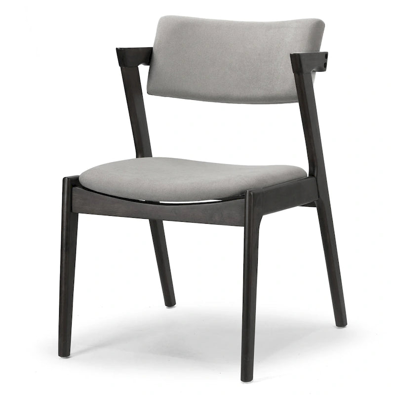 Lot de 2 fauteuils Auden rétro-modernes en bois noir